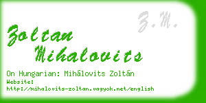 zoltan mihalovits business card