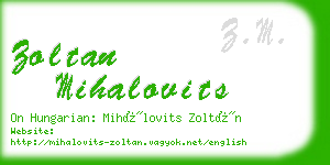 zoltan mihalovits business card